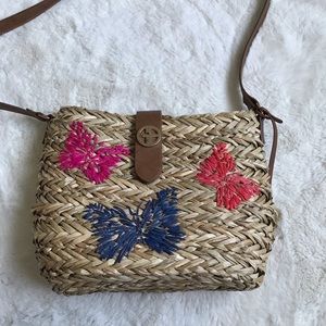 Giani Bernini straw crossbody with butterfly